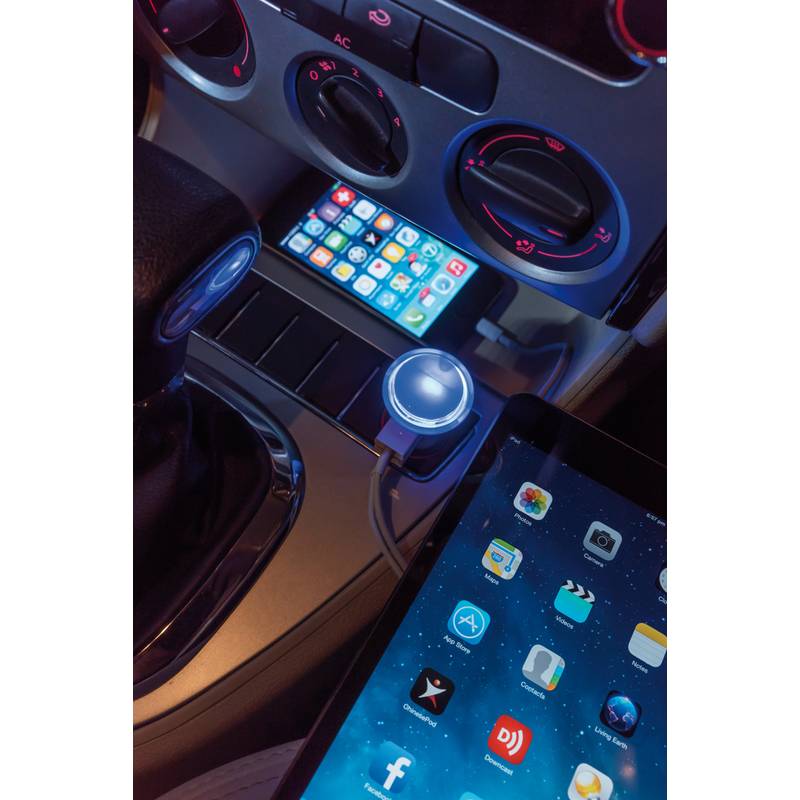 Duálna autnabíjačka s LED podsvietením, biela Duálna autnabíjačka s LED podsvietením, biela